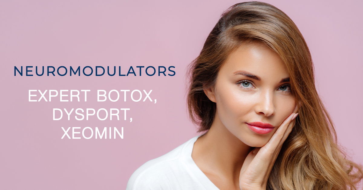 cosmetic injections banner showing woman with smooth skin